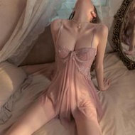 小陽光        睡衣 兔脫 鏤空 角色扮演服服裝 性感睡衣夏冰絲薄款 少女誘惑 吊帶裙床