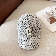 Chanel444 Black Pink Double C Embroidered Knitted Hat