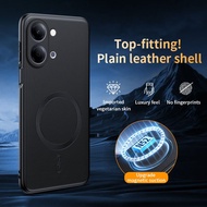 Leather Casing For vivo Y05 4G vivoY05 Phone Case Luxury N52 Strong Magnetic Wireless Charging Car B