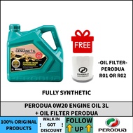 Perodua 0W-20 Engine Oil 3LITER + Oil Filter For Perodua ( R01 / R02 )