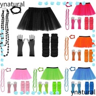 YNATURAL Neon 80s Prom party Tutu Skirt Leg Warmer Costumes Set