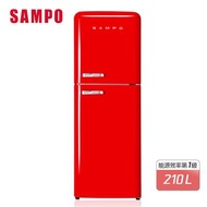 SAMPO 聲寶 210公升歐風復古美型一級變頻雙門冰箱SR-C21D(R)