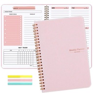 Undated Weekly Planner A5 Weekly Goals Spiral Binding Notebook Planner Agenda Record Daily Plans To 