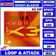 Tibhar Hybrid K3 VIP Sticky Elastic Rubber Table Tennis Rubber Sheet Getah Ping Pong Loop & Attack