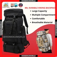 80L Large Bagpack Travel Hiking Camping Outdoor Duffel Overnight Backpack Sports Rucksack Beg Besar 