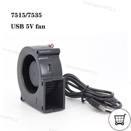 FS 5V USB DC 7.5cm 7530 7515 75x35mm 75x15mm Air turbo Blower cooling Fan Portable BBQ Fan with Spee