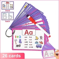 26 Alphabet Phonics CVC Words Learn Flash Cards abc letter with The Reasable Pen Writing Practice Ed