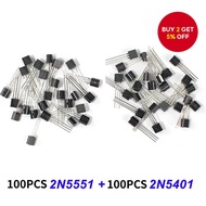 Transistor Electronic Components 2N5551 and 2N5401 Komponen Elektronik Transistor 2N5551 2N5401