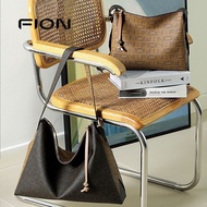 [Ready Stock] Fion/Fion/Fion Old Flower Tote Bag Female Commuter One-Shoulder Diagonal Soft Bag Large-Capacity Bag Di