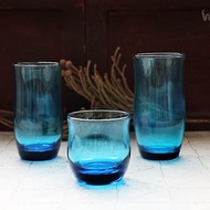 早期水杯－Flair－藍色鐳射 Laser Blue (舊物/老件/玻璃)