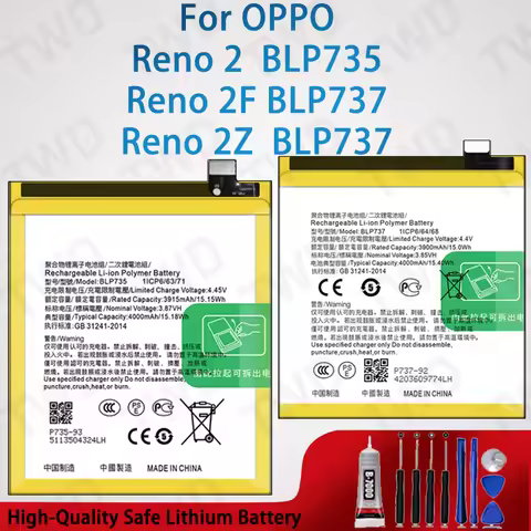 BLP735 BLP737 Battery Replacement Set For OPPO Reno2 Series Reno 2 Reno 2F Reno 2Z +Free Tools