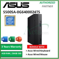 Asus S500SA-0G6400024TS Desktop PC ( Intel Pentium Gold G6400, 4GB, 256GB SSD, Intel UHD, W10H, H&S 