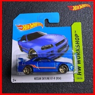 Hot Wheels Nissan Skyline GTR R34 Blue Fast & Furious HW Workshop Blue R34 GTR Short Card Hotwheel r
