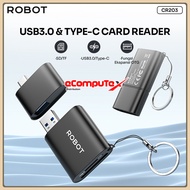 ROBOT CARD READER CR203 DUAL PORT 2-IN-1 USB C TO USB/ MEMORY CARDa FOR ICLOUD STORAGE - OFFICIAL WA