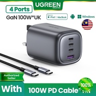 UGREEN 100W USB GaN Charger USB Type C Lightning MFi Cable Fast Charge Quick Charging PD Power Delivery Apple Macbook Pro iPad Air iPhone 14 Pro 15 Pro Max Samsung Huawei Oppo Vivo Google Pixel MSI Dell Asus Acer Laptop Tablet Smartphone Android Windows