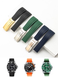 เหมาะสำหรับนาฬิกาดั้งเดิมของ Rolex ที่มีซิลิโคนเรือยอทช์มาสเตอร์ Daytona สีเขียวน้ำสีดำนักสำรวจผียางสีเขียว
