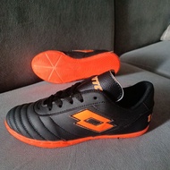 Lotto black orange Children's futsal Shoes with super Strong Stitching Kasut Futsal Budak Kasut Futs