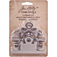 Tim Holtz Idea-Ology Metal Clipboard Clips 2.25"X3.25" 2/Pkg - Antique Nickel