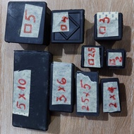Combo of 10 iron box plugs 20x20, 25x25, 30x30, 40x40, 50x50, 20x40, 25x50, 30x60, 40x80, 50x100, BO