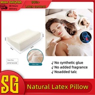 (SG Stock)Moon Gellyfish/ 100% New Natural Thai Latex Pillow/ Ergonomic Contour Pillow/ Orthopedic Pillow/ Washable Cover/Anti-dust mite