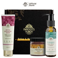 Inroots Refresh & Revive Combo | 3 Pcs Value Set | Skincare Gift Set | Face Wash + Scrub + Herbal Fa
