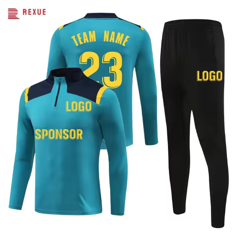 Football Team Tracksuit with Custom Logo – Soccer Training Suit for Club & Academy, Men Long Sleeve 