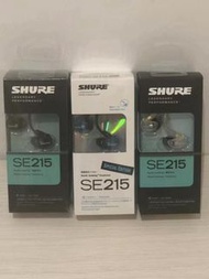 💯New /  SHURE SE215 入耳式隔音有線耳機 無mic 藍色 透明 黑色 全新正貨