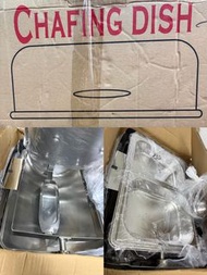 全新 NEW 自助餐保溫爐 Chafing dish 加熱盤 buffet food  warmer 暖鍋 heat warming container。常見於自助餐廳或宴會的餐具，底部有熱源，上方放