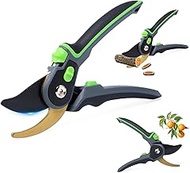 LEADSTAR Bypass Secateurs for Fresh Branches and Branches, 8.5 Inch Sharp Plant Shears Unlocking & A