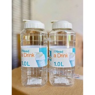 LOCK & LOCK Combo of 3 Lock Water Bottles & Lock Capacity 1 Liter Safe for Health