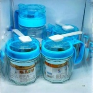 Tempat bumbu dapur kaca kitchen supplies set 4