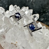 【莫名奇妙雜貨店】藍寶石 S925銀 耳環 耳釘
