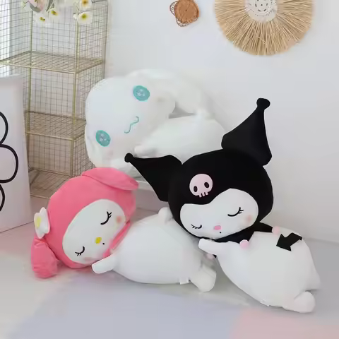 Sanrio Kuromi My Melody Plush Pillow Cute Soft Cartoon Anime Cinnamoroll Pillow Blanket Nap Blanket 