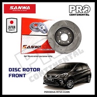 SANWA SPORT JAPAN NEW PERODUA MYVI 3RD GEN D20N 2018-2023 FRONT SLOTTED DRILLED DISC ROTOR [1 PAIR (