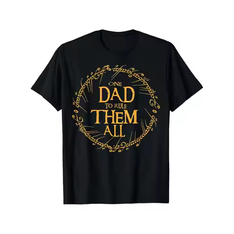One Dad To Rule Them All Graphic Print Crewneck T-Shirt Short Sleeve Casual Cotton Tee