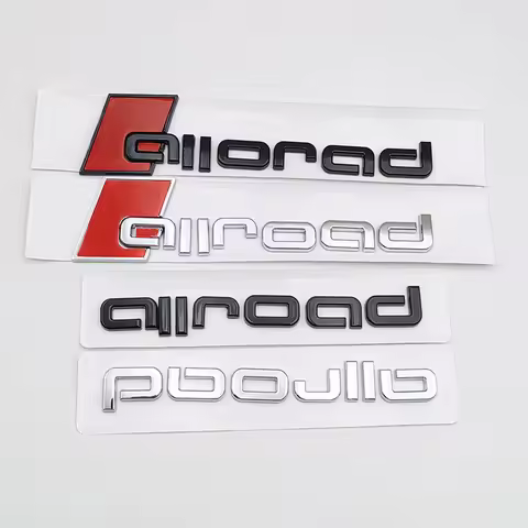 3D ABS Chrome Black Logo Allroad Emblem Letters Car Trunk Badge For Audi A4 B8 B9 A6 C5 C7 C8 Allroa