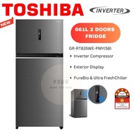 Toshiba 2 Door Fridge Gross 661L Inverter Fridge Refrigerator GR-RT835WE-PMY(58) Replace GR-A66M(S)