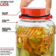 1 Gallon Glass Jar with Lid (2 Pack) 128 Oz Large Mason Jars Wide Mouth for Sun Tea Big Kombucha Eas