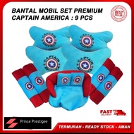 CAPTAIN AMERICA Car Seat Cushion / Neck Pillow Accessories Set of 9 PCs