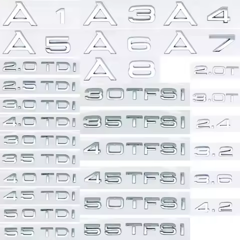 Car Trunk Sticker 3D ABS 2.0 2.5 3.0 4.0 5.0TDI 30 35 40 45 50 55 TFSI TDI For A1 A3 A4 A5 A6 A7 A8 