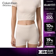 CALVIN KLEIN กางเกงนอนผู้หญิง Rib Emblem รุ่น QS7547 101-สี Ivory