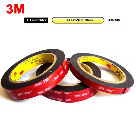 3meters/roll, (5mm~10mm~100mm) Choose, 3M 5952 VHB Double Sided Adhesive Black Foam Mounting Tape De