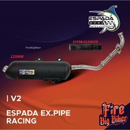 BIG BIKER Exhaust Pipe Espada YAMAHA NVX155 V1 V2 28mm 32mm Ekzos paip Aerox E4  Free Silencer