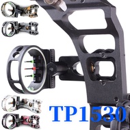 TP1530 3 Pin Bow Sight 0.029 "ไฟเบอร์อลูมิเนียม Compound Bow Target RH LH