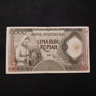 Uang Kuno 5000 Rupiah Seri Pekerja Cokelat Tahun 1958 - TBN 03764