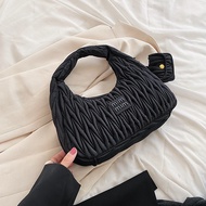 Celebrated Car Stitch Pleated HandWomen's Bag  Arrival Cloth Noodles Bag Hand Bag Green One