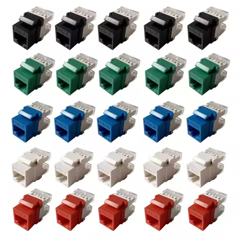 Cat6 RJ45 Keystone Jacks Module Connector Ethernet for Wall Plate Patch Panel 54DB