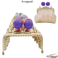 ROSEGOODS Purse Clasp Frame, Square Metal Purse Frame Kiss Clasp, Candy Color Bag Kiss Clasp Lock