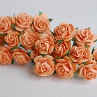 紙花 100 件 DIY 用品件桑椹玫瑰尺寸 1.5 厘米. 橙色.