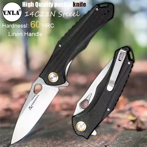 VNLA 14C28N Blade keenness Folding Knife Pocketknives Fishing Survival Outdoor Camping on foot Bushc